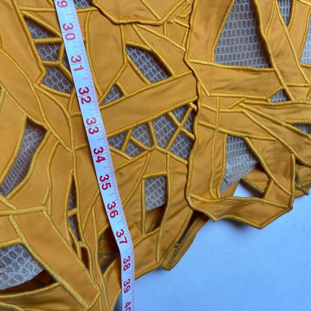 Oscar de la Renta Cutout Bow Faille Cockatail Dress Fall 2021 Size 2 - Picture 14 of 16